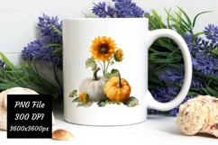Watercolor Fall Pumpkin Sunflower Png | Fall Png Product Image 3