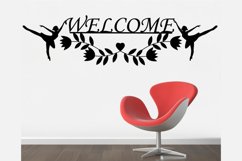 Welcome sign for the entrance door with ballerinas, template Product Image 4