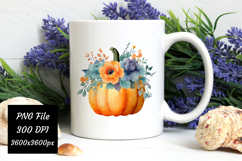 Watercolor Boho Fall Pumpkin Png | Fall Png Product Image 3