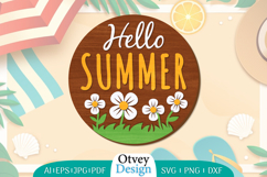 Summer Welcome Sign Lasercut | Summer Round Door Hanger Product Image 4