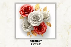 3D Rose Tumbler Wrap, 3D Flowers Tumbler Wrap, 3D Roses Product Image 3