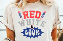 Red White & Boom Patriotic SVG | 4th Of July Sublimation PNG Product Image 3