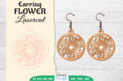Flowers Earring Laser Cut Product Image 1