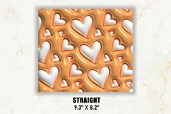 3D Inflated Hearts Tumbler Wrap PNG | 3D Puff Tumbler Wrap Product Image 3