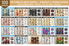 Tumbler Wrap Bundle | Flower Tumbler Wrap | 20oz Tumbler Product Image 2