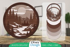 Sunset mountain  3D Layered Lasercut Product Image 1