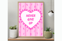 Never Give Up Wall Art | Breast Cancer Wall Art | Printable Product Image 3