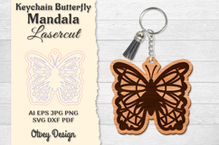 Keychain Butterfly Mandala Lasercut BUNDLES Product Image 4