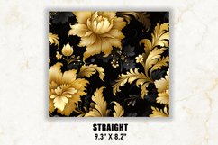 Black and Gold Floral Tumbler | Floral tumbler wrap Product Image 3