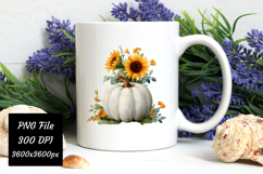 Watercolor Fall Pumpkin Sunflower Png | Fall Png Product Image 3