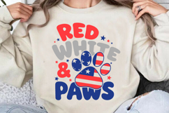 Red White &amp; Paws SVG | Patriotic Dog SVG PNG Product Image 3