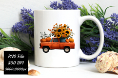 Watercolor Fall Pumpkin Truck Png | Fall Png Product Image 3