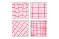 Watercolor Pink Stripes Digital Paper Patterns Product Image 2