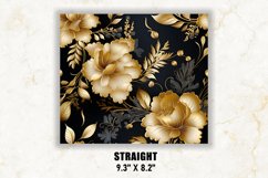 Black and Gold Floral Tumbler | Floral tumbler wrap Product Image 3