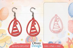 Earrings Valentine Lasercut, Earring Birthday Lasercut Product Image 1