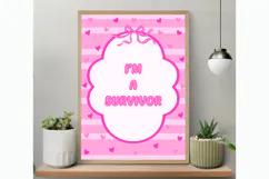 I Am Survivor Wall Art | Breast Cancer Wall Art Product Image 3