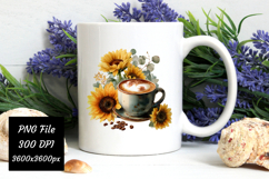 Watercolor Fall Coffee Latte Png | Fall Latte Png Product Image 3