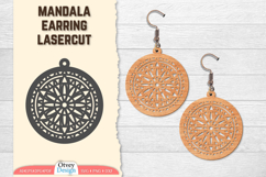 Mandala Earring Lasercut Product Image 1
