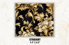 Black and Gold Floral Tumbler | Floral tumbler wrap Product Image 3