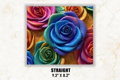 3D Rainbow Rose Tumbler Wrap | 3D Rose Tumbler | 3D Roses Product Image 3