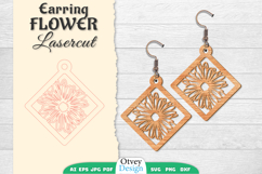 Flowers Earring Laser Cut Product Image 1