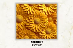 3D Sunflower Tumbler Wrap, Sunflower Sublimation Tumbler PNG Product Image 3
