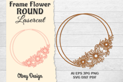 Frame Flower Round Lasercut Product Image 1