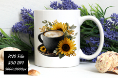 Watercolor Fall Coffee Latte Png | Fall Latte Png Product Image 3