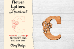 Flower Letters Alphabet Laser Cut File Product Image 1