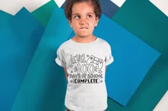 100 days of school coloring shirt SVG, Level 100 complete Product Image 4