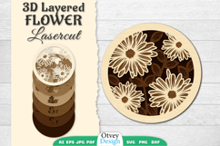 Flower 3D layered Lasercut Product Image 1