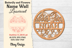 Flower 3DButterfly and Flowers Name Wall Art Sign BUNDLES Product Image 4