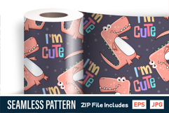 Cute Dinosaurs Childish Seamless Pattern Product Image 1