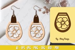 Flowers Earrings Laser Cut Product Image 1