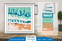 Sea Wave 3D Shadowbox Layered Papercut Product Image 1