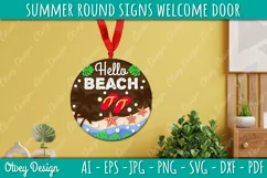 Summer Welcome Door Hangers SVG | Summer Round Signs SVG Product Image 3