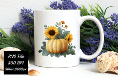 Watercolor Fall Pumpkin Sunflower Png | Fall Png Product Image 3