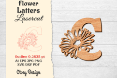 Flower Letters Alphabet Laser Cut File BUNDLES Product Image 4