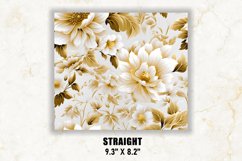 3D White and Gold Floral Tumbler Wrap | 3D Floral Tumbler Product Image 3