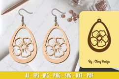 Flowers Earrings Laser Cut Product Image 1