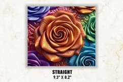 3D Colorful Roses Tumbler Wrap | 3D rose Tumbler | 3D Roses Product Image 3