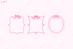 Pink Cute Coquette Frame Bundle Png | Pink Ribbon Border Png Product Image 3