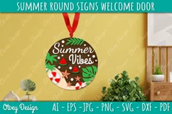 Summer Welcome Door Hangers SVG | Summer Round Signs SVG Product Image 3