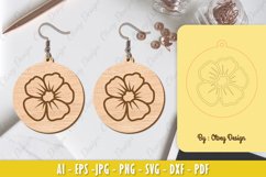 Flowers Earrings Laser Cut Product Image 1