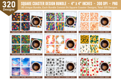 Square Coaster Bundle | Square Coaster Png | Coater Design Product Image 2