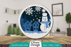 Snowman 3D Round Layered Lasercut Product Image 1