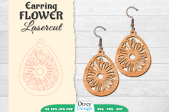 Flowers Earring Laser Cut Product Image 1