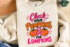 Breast Cancer Pumpkin PNG, Breast Cancer Sublimation Product Image 1