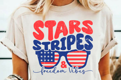 Stars Stripes Freedom Vibes SVG | 4th Of July SVG Cutfile Product Image 3
