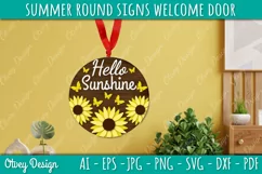 Summer Welcome Door Hangers SVG | Summer Round Signs SVG Product Image 3